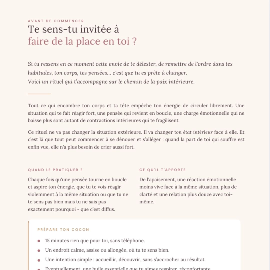 Ebook Rituel "Faire de la place en soi" – Image 2